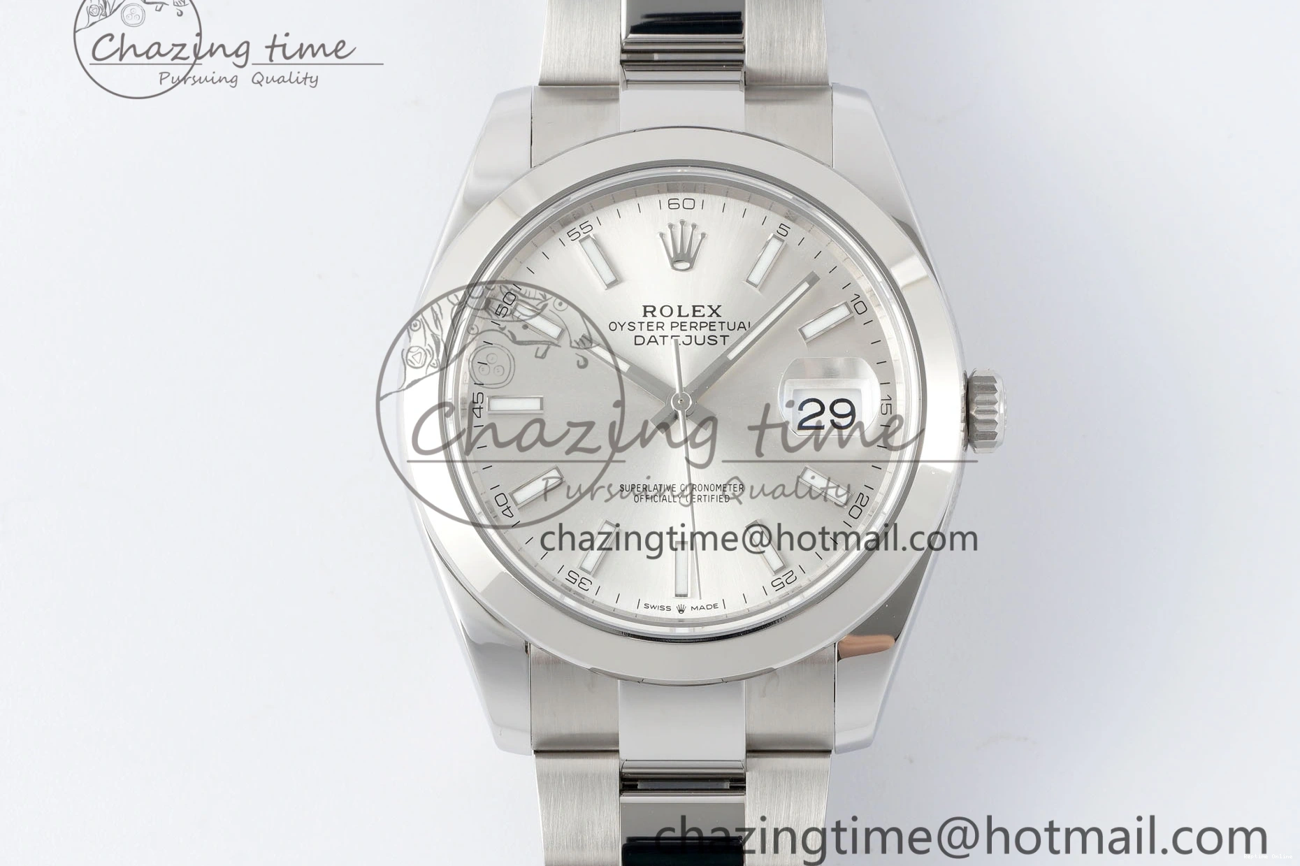 1227 DateJust 41 SS Polished Bezel KING 1:1 Best Edition 904L Steel Silver Stick Dial on Oyster Bracelet VR Flexible 2167